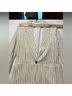 H&M 50% Cotton 50% Viscose 100% Polyester Stripes White Tan Jacket Size 6 - photo 9