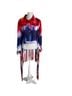 Azalea Wang 100% Polyester Tie-dye Blue Red Yellow Denim Jacket Size M - photo 4