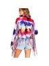Azalea Wang 100% Polyester Tie-dye Blue Red Yellow Denim Jacket Size M - photo 2