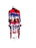 Azalea Wang 100% Polyester Tie-dye Blue Red Yellow Denim Jacket Size M - photo 7