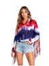 Azalea Wang 100% Polyester Tie-dye Blue Red Yellow Denim Jacket Size M - photo 11