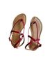 Schutz 100% Patent Leather Red Tan Sandals Size 6 - photo 1