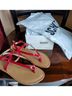 Schutz 100% Patent Leather Red Tan Sandals Size 6 - photo 4