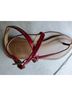 Schutz 100% Patent Leather Red Tan Sandals Size 6 - photo 3