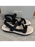 Everlane 100% Other Solid Black White Sandals Size 6 - photo 5