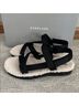 Everlane 100% Other Solid Black White Sandals Size 6 - photo 4