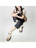 STAUD 100% Leather Solid Multi Color Ivory Sandals Size 10 - photo 4