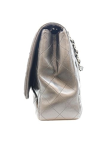 Chanel CHANEL Lambskin Single Flap Large Matelassé 34 Maxi Shoulder Bag, Black with Silver Hardware, Women's (view 2)