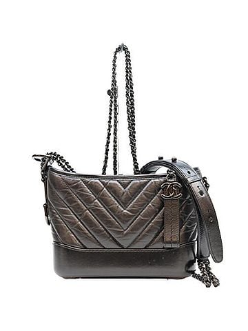 Chanel CHANEL A91810 Vintage Calf So Black Gabrielle de Hobo Shoulder Bag, with Hardware, Women's (view 1)