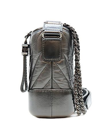 Chanel CHANEL A91810 Vintage Calf So Black Gabrielle de Hobo Shoulder Bag, with Hardware, Women's (view 2)