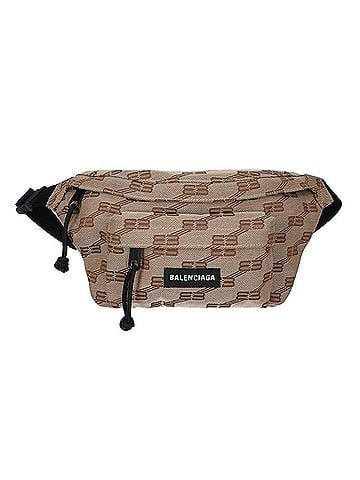 Balenciaga BALENCIAGA 713042 BB Monogram Jacquard Belt Bum Bag Waist Beige Men's (view 1)