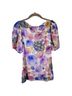 Ganni 94% Polyamide 6% Elastane 100% Polyamide Floral Pink Blue Blouse Size 6 - photo 2