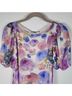 Ganni 94% Polyamide 6% Elastane 100% Polyamide Floral Pink Blue Blouse Size 6 - photo 15