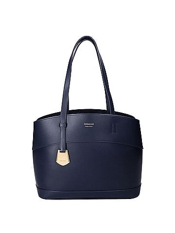 Salvatore Ferragamo Salvatore Ferragamo Charming Tote M Leather Bag, Navy, Women's (view 1)