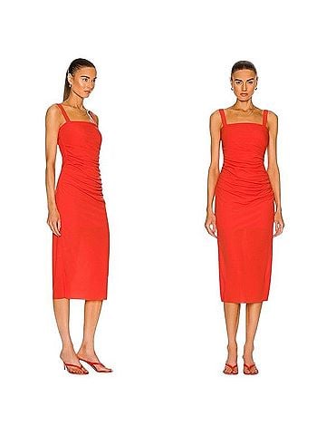Helmut Lang Twist Crepe Midi Bodycon Dress Cocktail Dress (view 1)