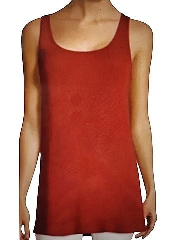 Eileen Fisher scoop neck, long silhouette tunic Sleeveless Silk Top (view 1)