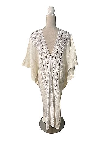 Miguelina Brea Linen Kaftan Swimsuit Cover Up (view 2)