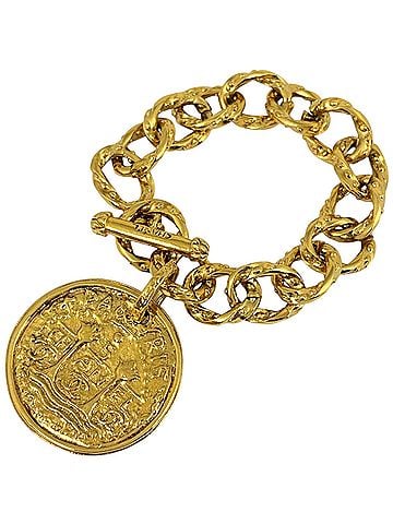 Chanel Chanel bracelet, Coco Mark, chain, round, GP gold, women's. (view 1)