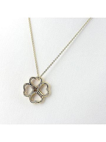 Tiffany & Co. Tiffany &amp; Co. Clover Heart Necklace, Yellow Gold (YG) Pendant 750, Women's. (view 2)