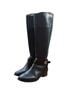 Tory Burch 100% Leather Black Gold Boots Size 5 1/2 - photo 1