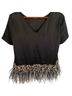 St. John Black White Short Sleeve T-Shirt Size S - photo 2