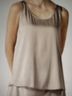 Eileen Fisher Solid Tan Sleeveless Silk Top Size 2X - photo 5