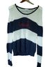 Venus 100% Cotton White Blue Pullover Sweater Size M - photo 1