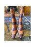 Schutz 100% Leather Chevron-herringbone Brown Ankle Boots Size 8 1/2 - photo 4