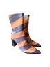 Schutz 100% Leather Chevron-herringbone Brown Ankle Boots Size 8 1/2 - photo 1
