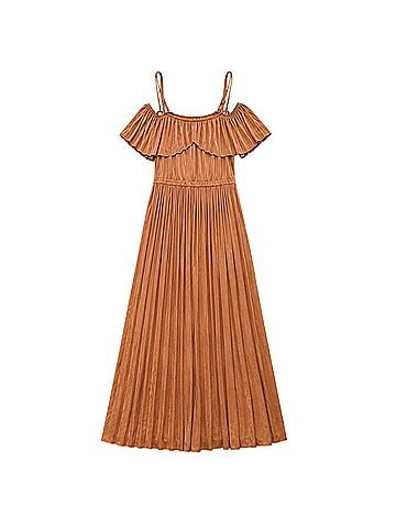 Banana Republic Olivia Palermo Pleated Maxi Dress Casual Dress (view 2)
