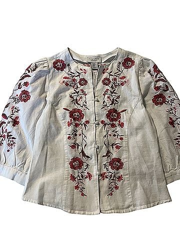 Calypso St. Barth embroidered top Long Sleeve Blouse (view 1)