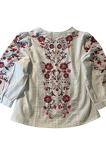 Calypso St. Barth embroidered top Long Sleeve Blouse (view 2)