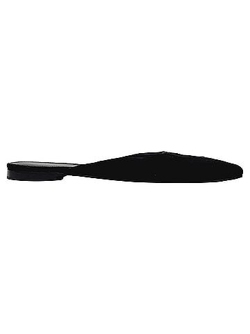 Totême Totême Logo-Plaque Square-Toe Mules in Black Suede (view 1)