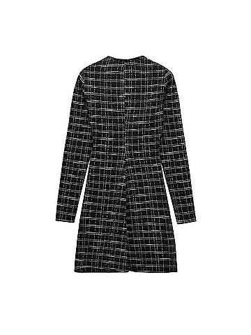 Zara Monochrome Checkered Casual Dress (view 2)