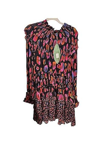 FARM Rio Iridescent Leopard Ruffled Casual Dress (view 1)
