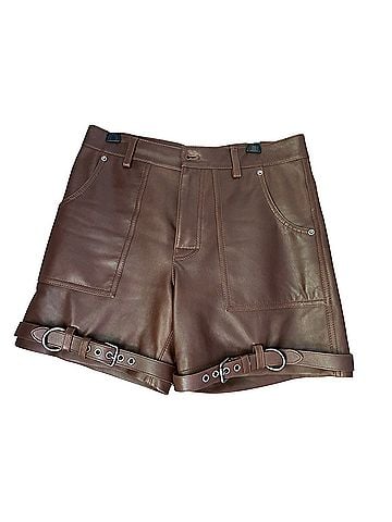 Coach Distressed Leather Leather Shorts (view 1)
