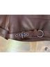 Coach 100% Leather Brown Leather Shorts Size 32 - photo 4