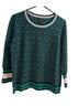 J.Crew 100% Merino Graphic Teal Pink Black Pullover Sweater Size S - photo 1