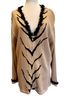 Storybook Knits Solid Tan Black Gold Pink Cardigan Size L - photo 1