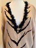 Storybook Knits Solid Tan Black Gold Pink Cardigan Size L - photo 5