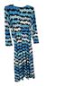 Ashley Stewart Print Blue Black White Casual Dress Size 22 - photo 2