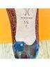 Cole Haan 100% Leather Brown Gold Blue Heels Size 5 1/2 - photo 4