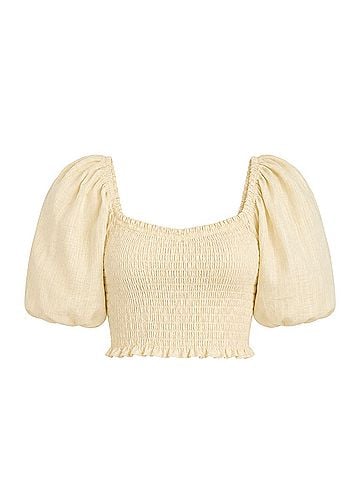 Faithfull the Brand Robina Top Short Sleeve Blouse (view 1)