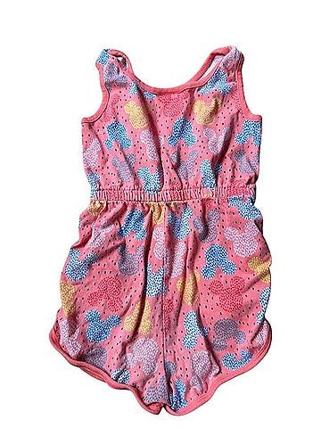 Hanna Andersson Mickey Mouse Coral Romper Bodysuit (view 2)