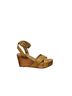 Tory Burch 100% Leather Solid Brown Gold Wedges Size 8 - photo 1