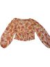 Express Paisley Orange Ivory Gold Long Sleeve Blouse Size M - photo 2