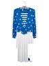 Olivia 100% Polyester Polka Dots Stripes Blue White Cocktail Dress Size 9 - photo 1