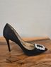 Badgley Mischka 100% Satin Black Heels Size 7 - photo 7