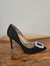 Badgley Mischka 100% Satin Black Heels Size 7 - photo 9