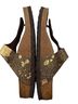 Birkenstock 100% Leather Animal Print Brown Gold Sandals Size EU 37 - photo 5